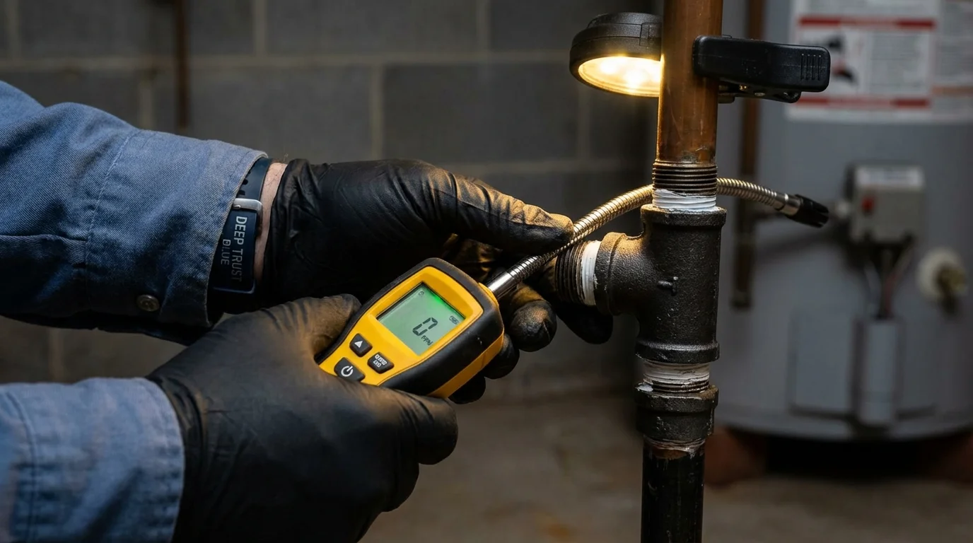 Gas leak detection with electronic sniffer by Johns Plumbing LLC in La Marque